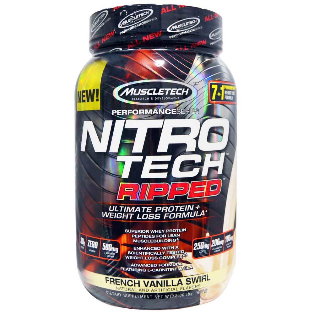 MuscleTech Nitro-Tech Ripped 2Lbs Protein Powders MuscleTech French Vanilla Swirl  (1856800030763)