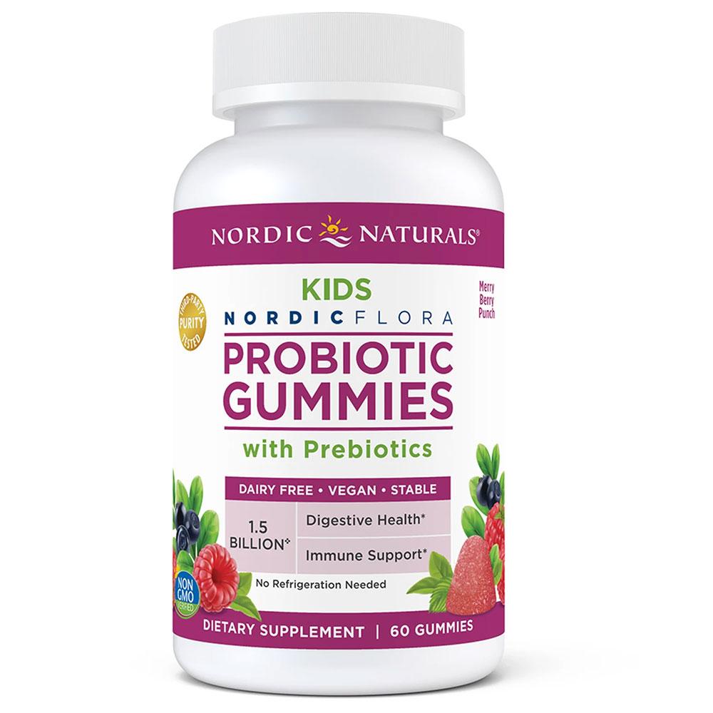 Nordic Flora Probiotic Gummies w Prebiotics 60G Digestive Health Nordic Naturals  (4601088049217)
