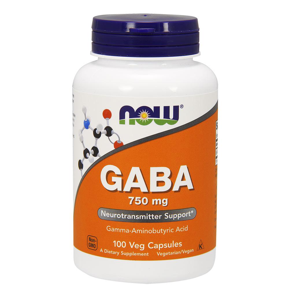 Now Foods Gaba 750 Mg 100 Vegetable Capsules Sleep Aid Now Foods  (1059113009195)