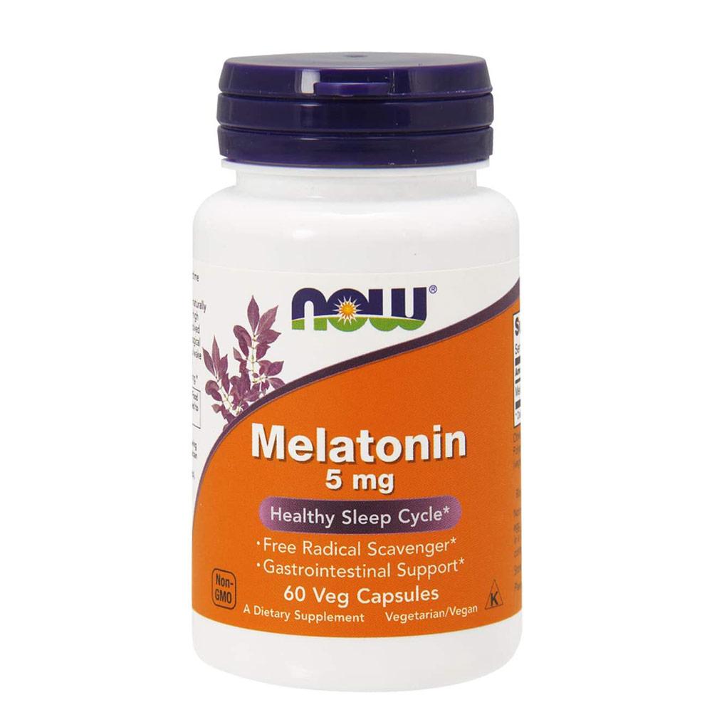 Now Foods Melatonin 5 Mg 60 Vegetable Capsules Sleep Aid Now Foods  (1059113238571)