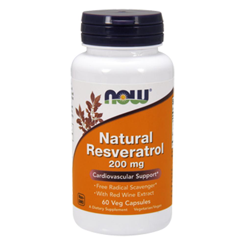 Now Foods Natural Resveratrol 200 Mg 120 Vegetable Capsules Antioxidants / CoQ-10 Now Foods  (1059101081643)