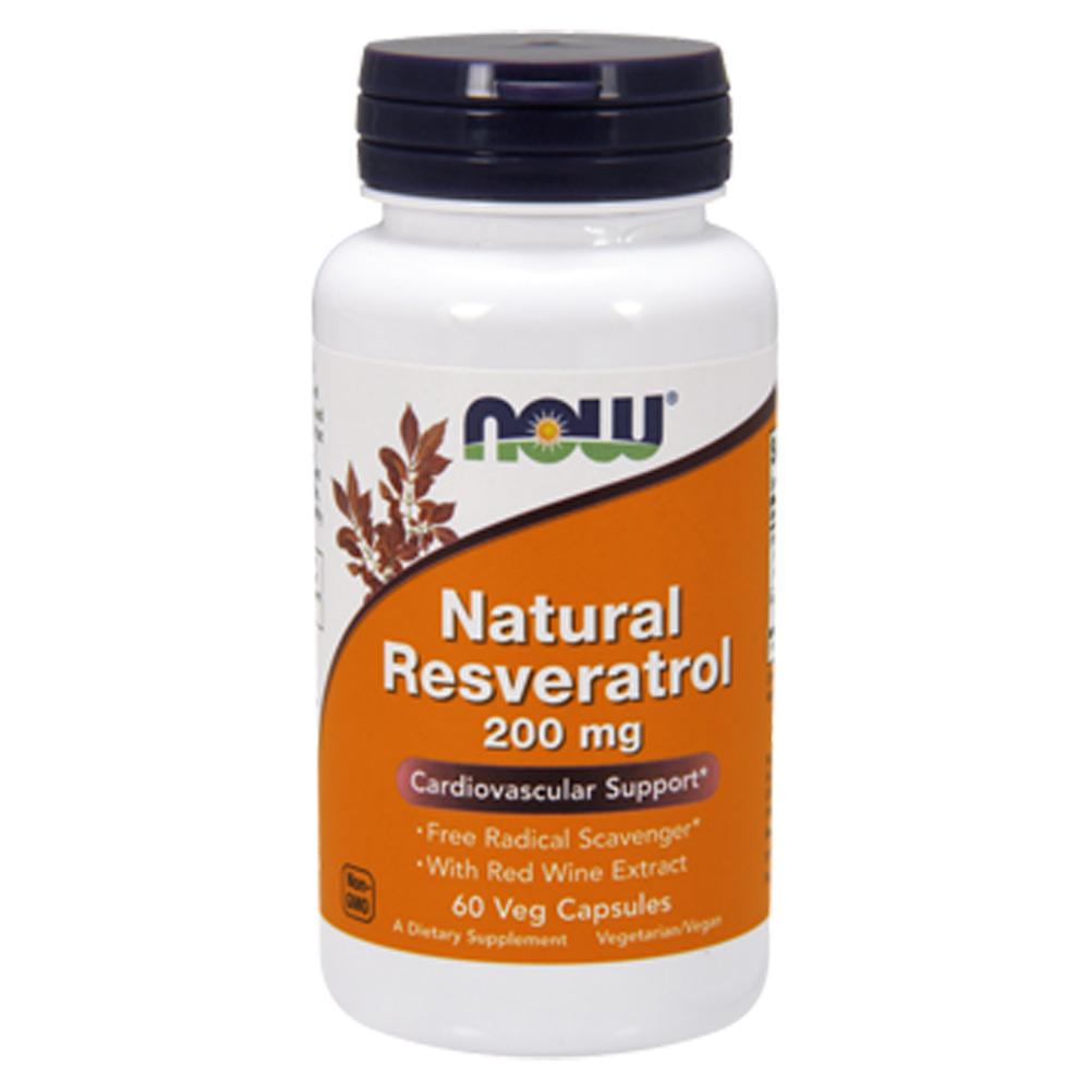 Now Foods Natural Resveratrol 200 Mg 60 Vegetable Capsules Now Foods  (1059122184235)