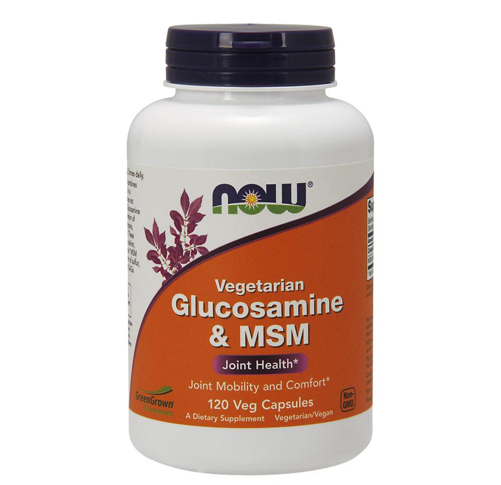 Now Foods Veg Gluc & MSM 500/500 120 Vegetable Capsules Joint Aids Now Foods  (1059112255531)