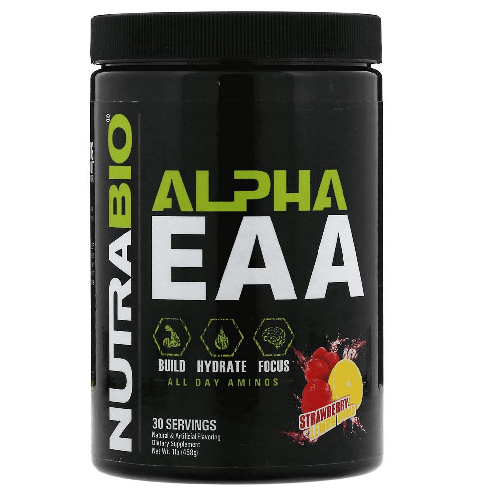 NutraBio Alpha EAA 30/Servings Amino Acids NutraBio Strawberry Lemon Bomb  (4371459866689)