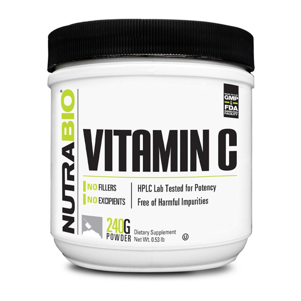 NutraBio Vitamin C 240 Grams Vitamins & Minerals NutraBio  (4422541967425)