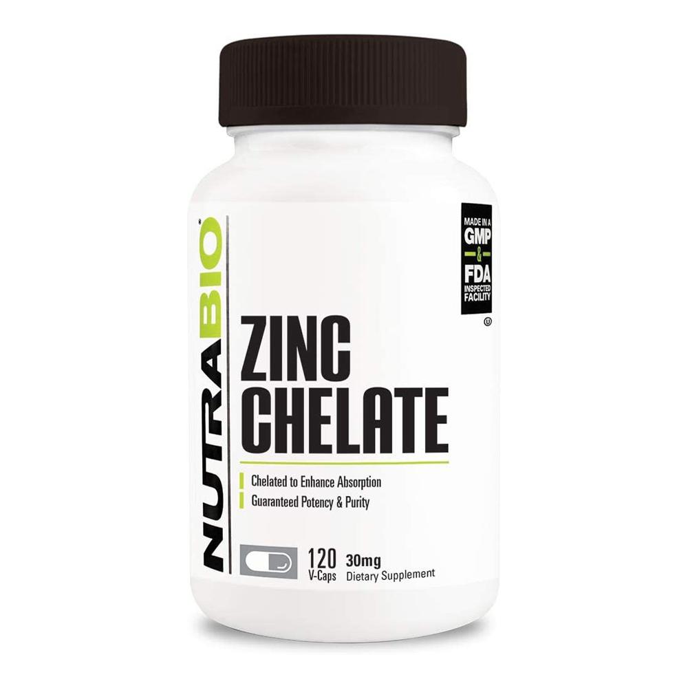 NutraBio Zinc Chelate 30mg 120 Capsules Vitamins & Minerals NutraBio  (4428559024193)