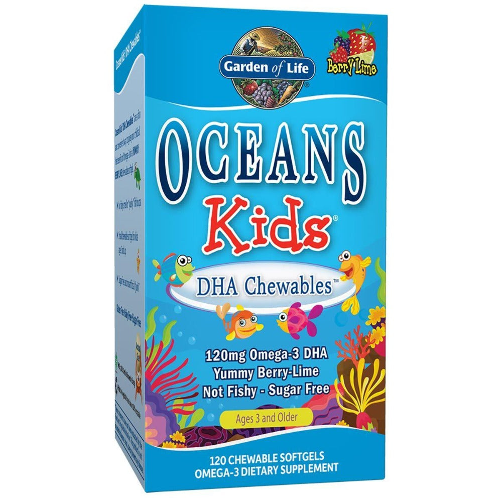 Garden of Life Oceans 3 Kids DHA Chewables 120 Chewable Gels Omega Fatty Acids / EFAs Garden of Life  (1058180562987)