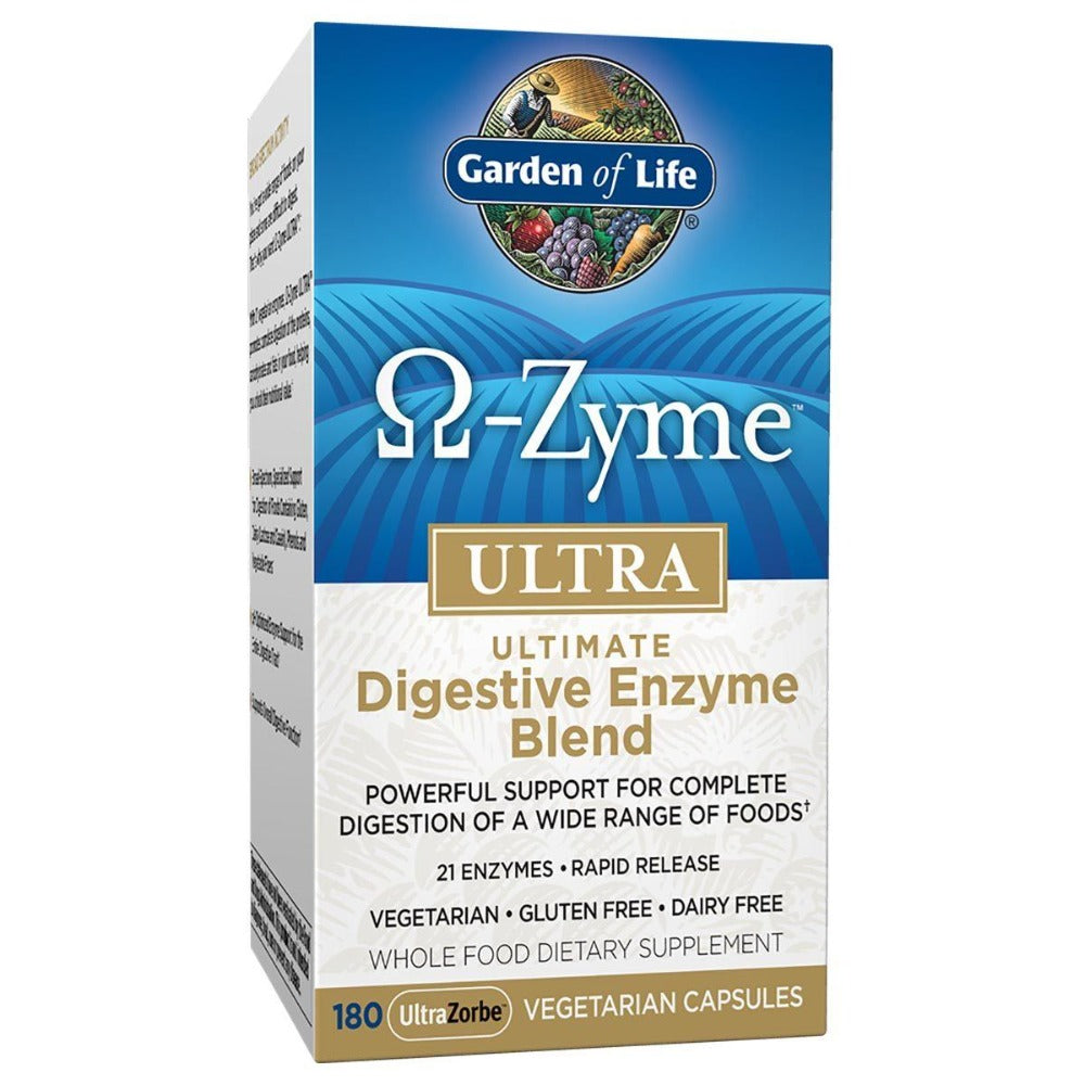 Garden of Life Omega-Zyme Ultra 180 Vege-Caps Digestive Health / Probiotics Garden of Life  (1058289123371)
