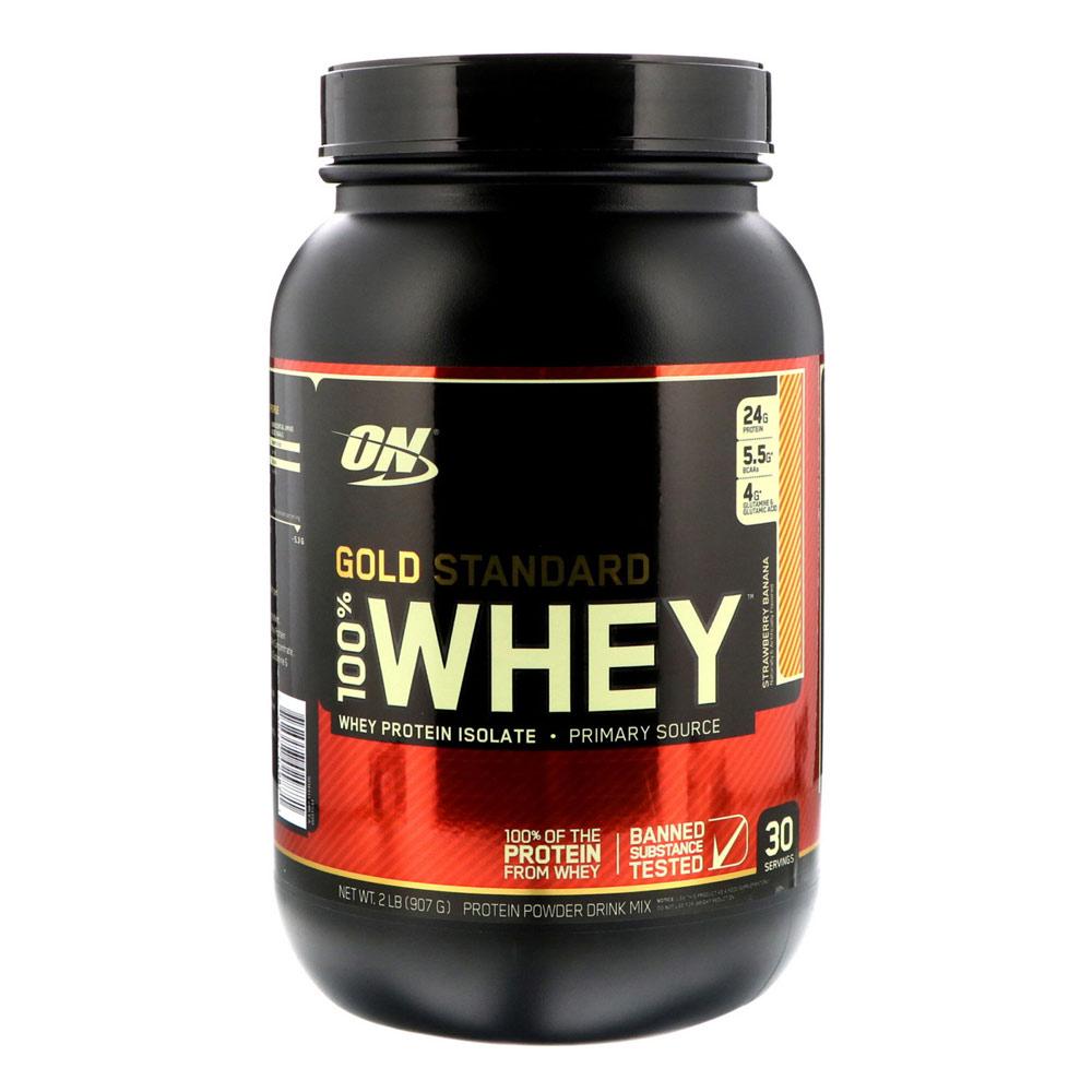 Optimum Nutrition 100% Whey Protein Gold Standard 2 Lbs Protein Optimum Nutrition Strawberry Banana  (1057917435947)