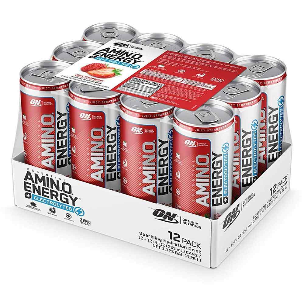 OPT Amino Energy + Electrolytes RTD 12/Case Drinks Optimum Nutrition Juicy Strawberry  (1766092898347)