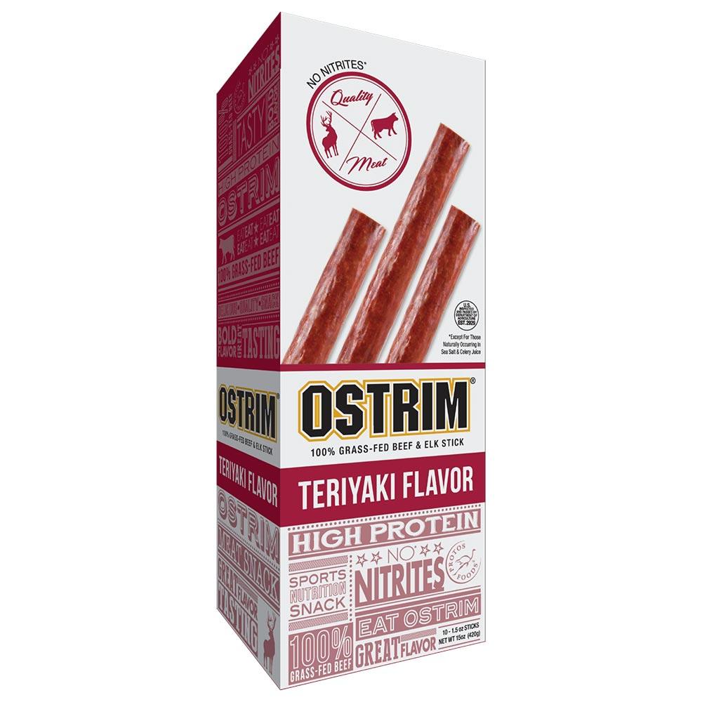 Ostrim High Protein Jerky 10/Box Foods & Snacks Ostrim Teriyaki 