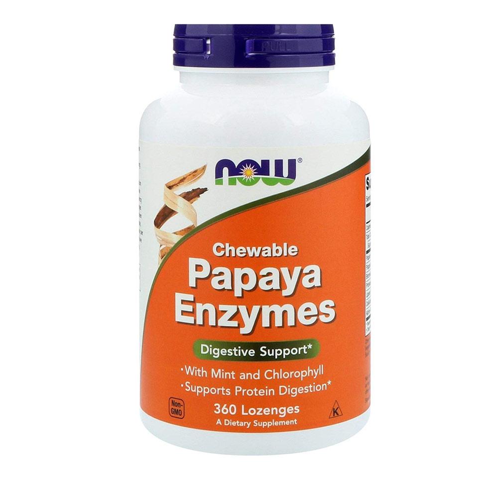 Now Foods Papaya Enzymes 360 Lozenges | Supports Protein Digestoin Digestive Health Now Foods  (1792256966699)