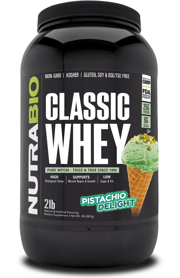 NutraBio Classic Whey 2lbs Protein Powders NutraBio Pistachio Delight  (4489811165249)