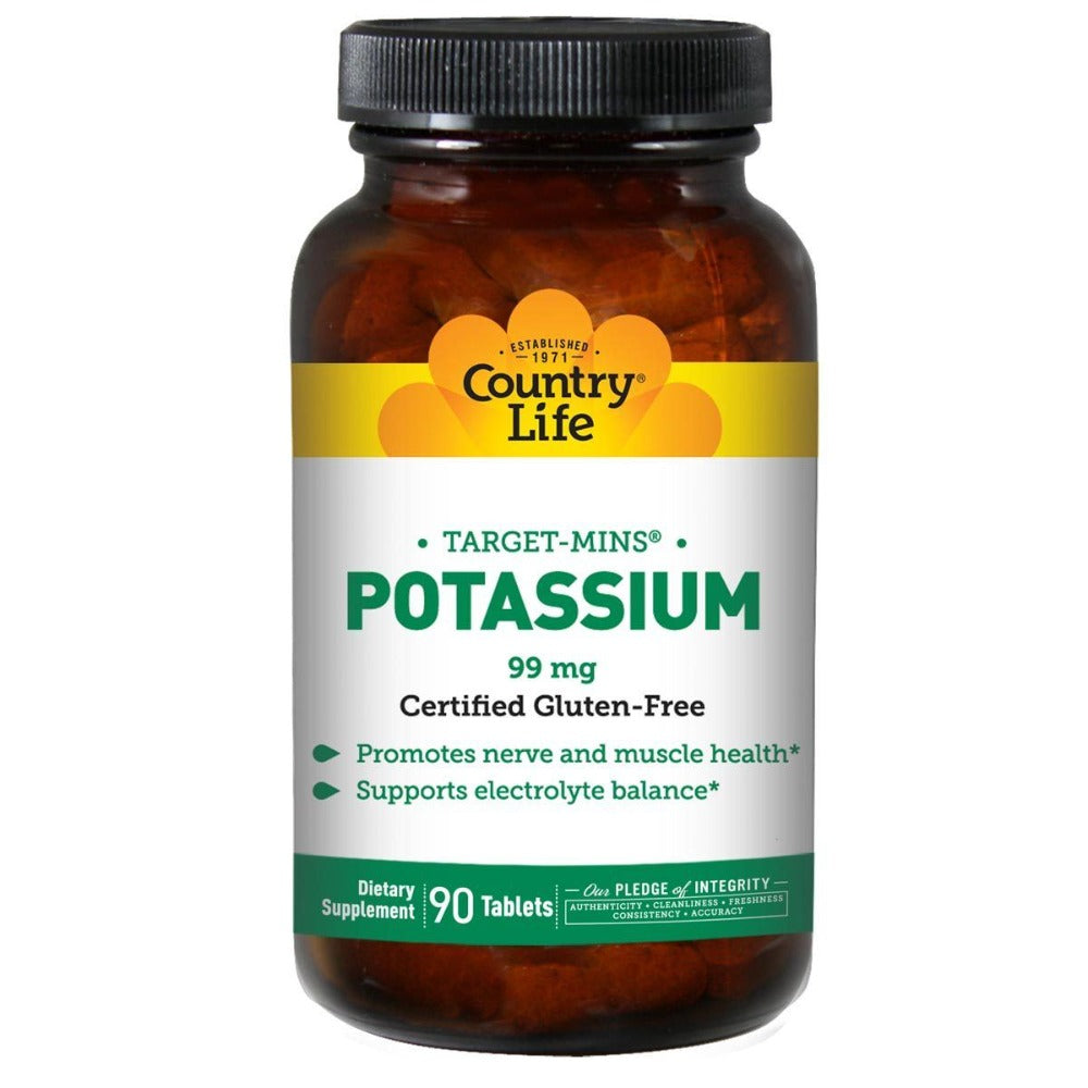 Country Life Target-Mins Potassium 99mg 90 Tablets Minerals Country Life  (1057872183339)
