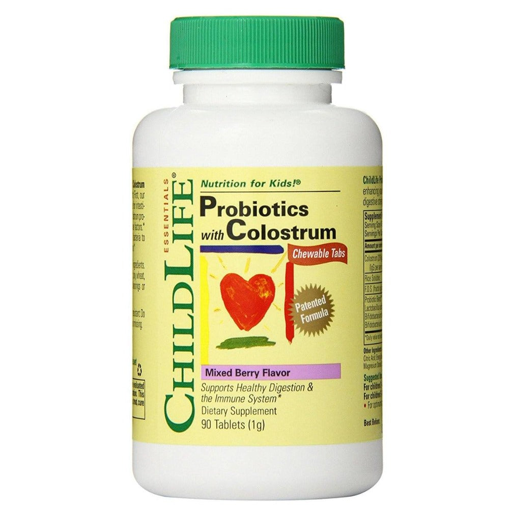 ChildLife Probiotics Plus Colostrum Mixed Berry 90 Chews Children's Supplements ChildLife  (1059077423147)