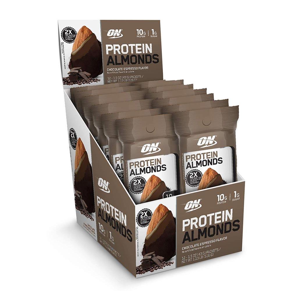 Optimum Nutrition Protein Almonds 12/Box Foods & Snacks Optimum Nutrition Chocolate Espresso  (1059344220203)