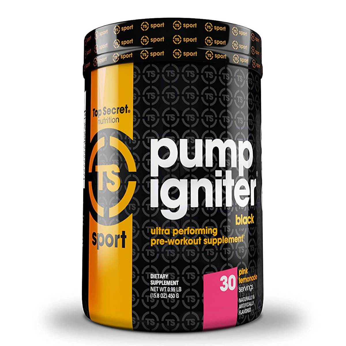 Pump Igniter Black 30 Servings Nitric Oxide Top Secret Nutrition Pink Lemonade  (1529911509035)