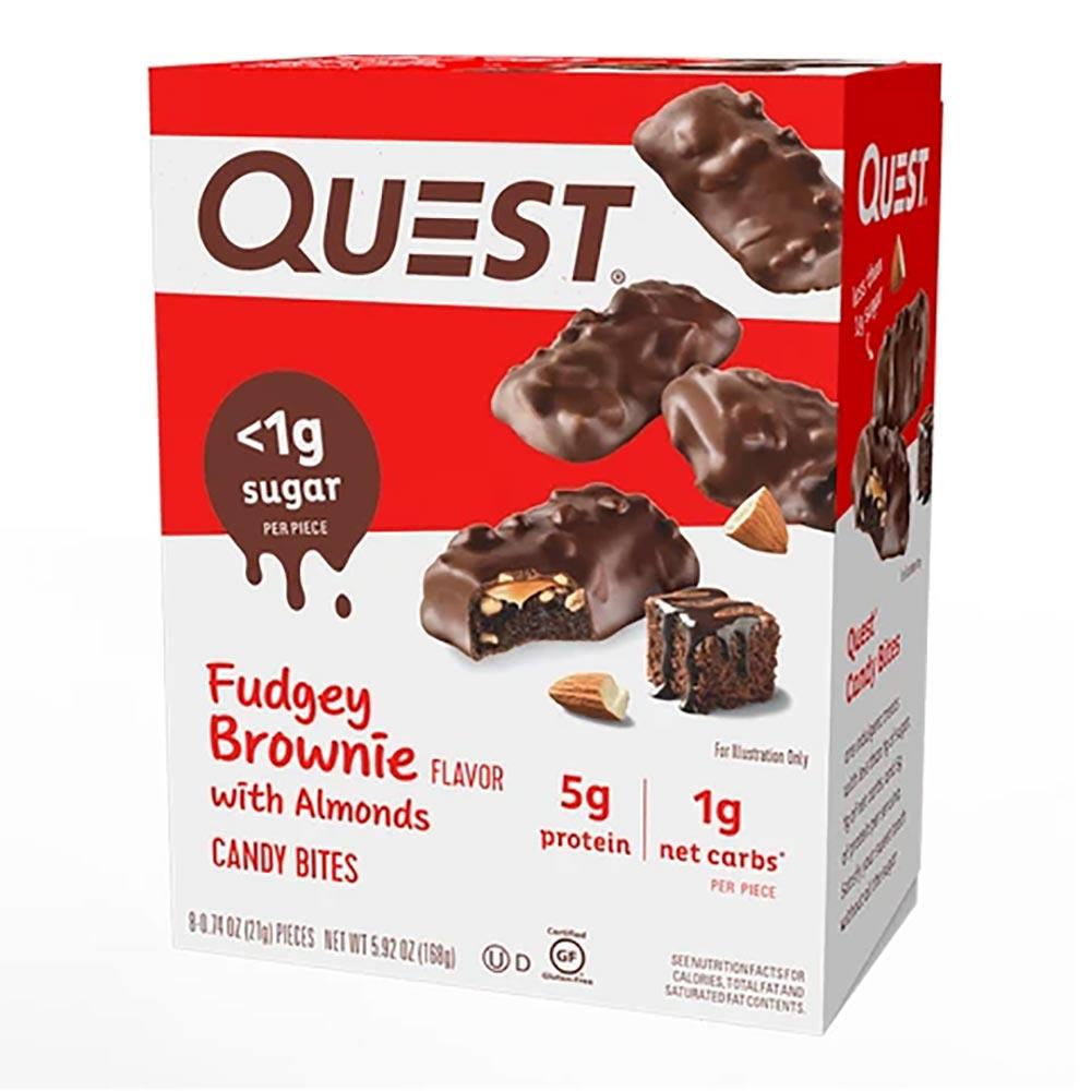 Quest Candy Bites 8/Box Bars Quest Nutrition Fudgey Brownie with Almonds 