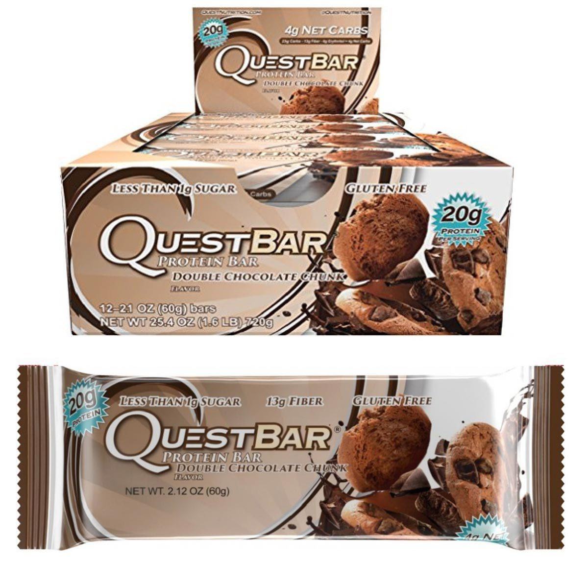 Quest Nutrition Quest Bar Protein Bar 12/Box Top 50 Quest Nutrition Double Chocolate Chunk  (1058690433067)