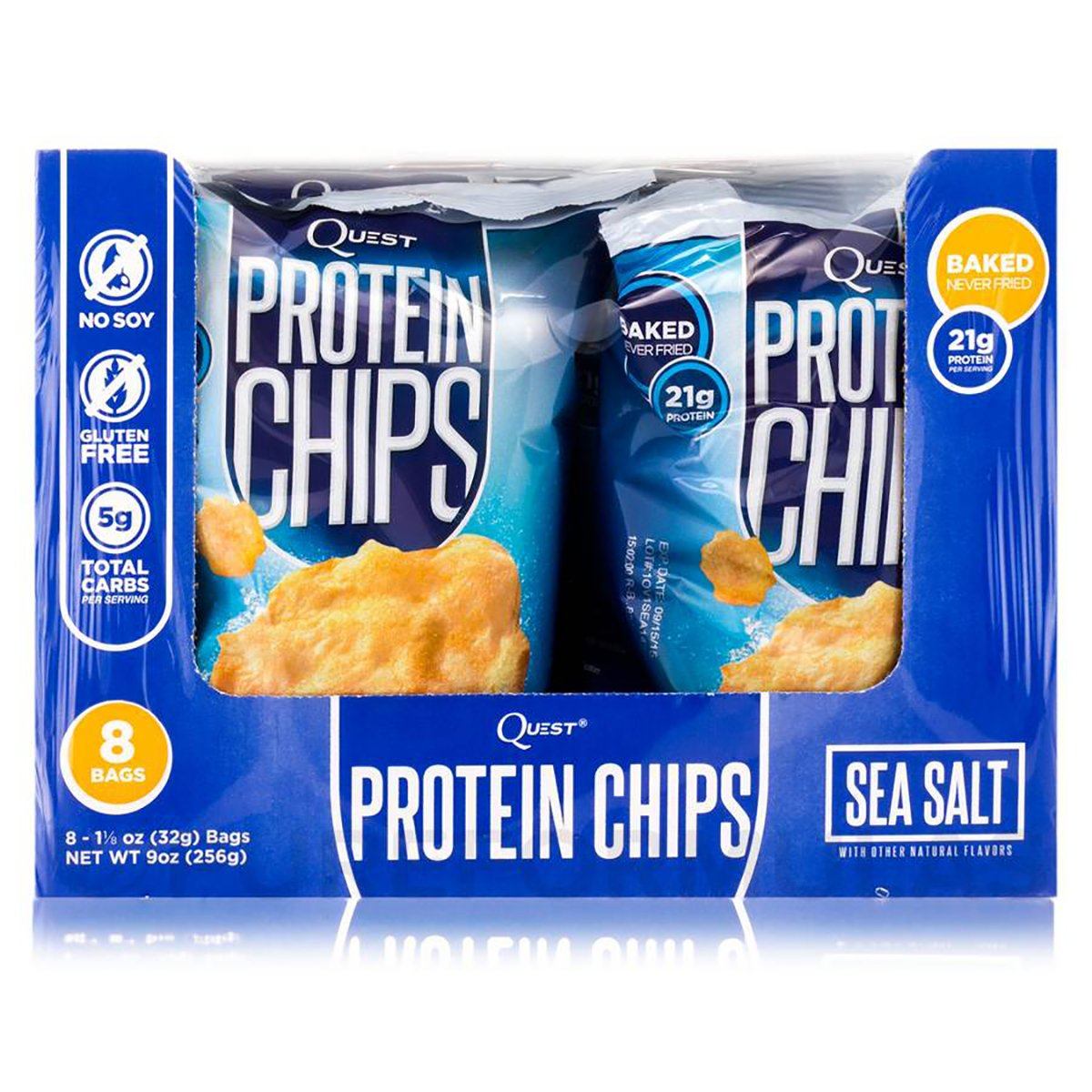Quest Nutrition Quest Protein Chips 8/Box Protein Quest Nutrition Sea Salt  (1059086270507)