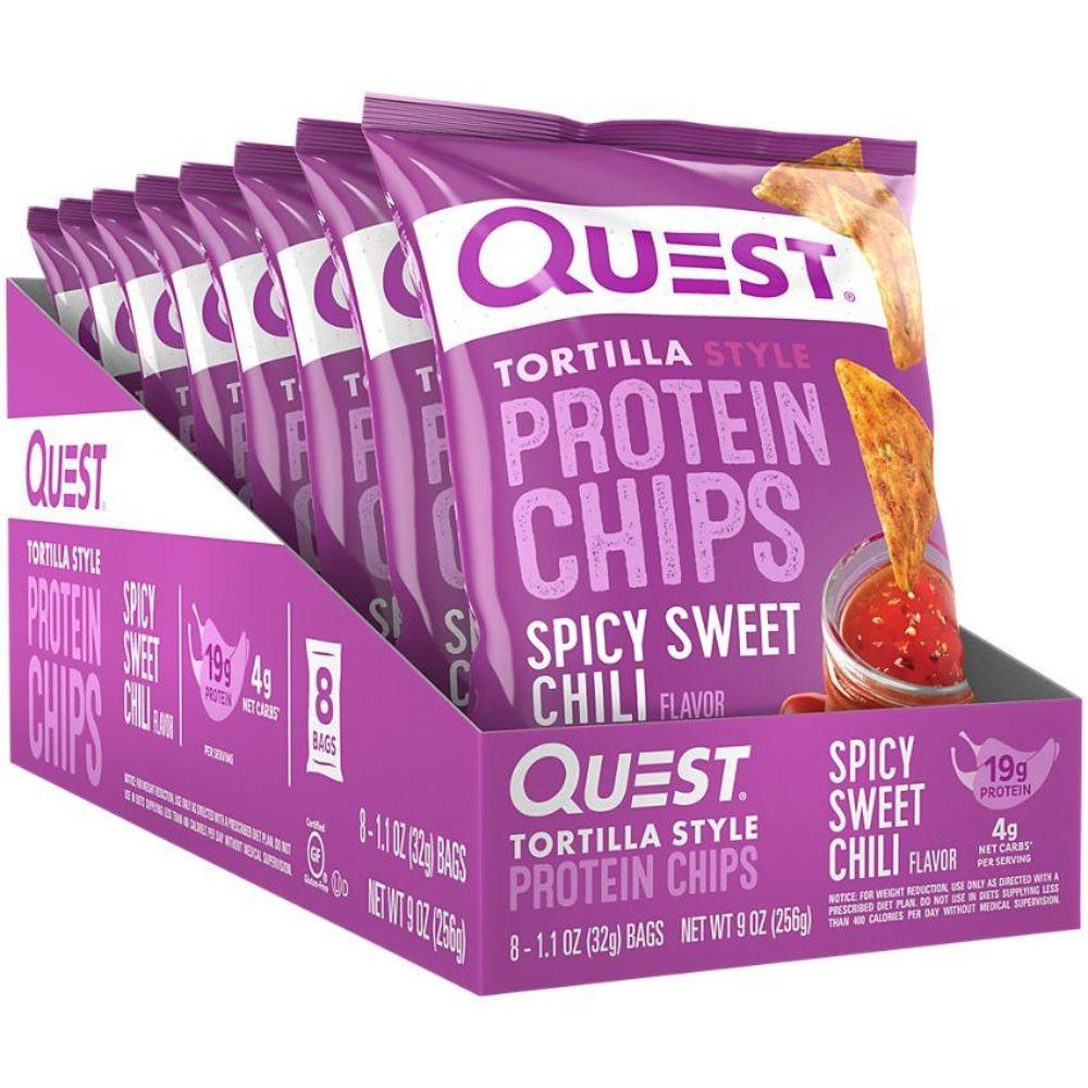 Quest Protein Tortilla Chips 8/Box Foods Juices Quest Nutrition Spicy Sweet Chili  (1403430928427)