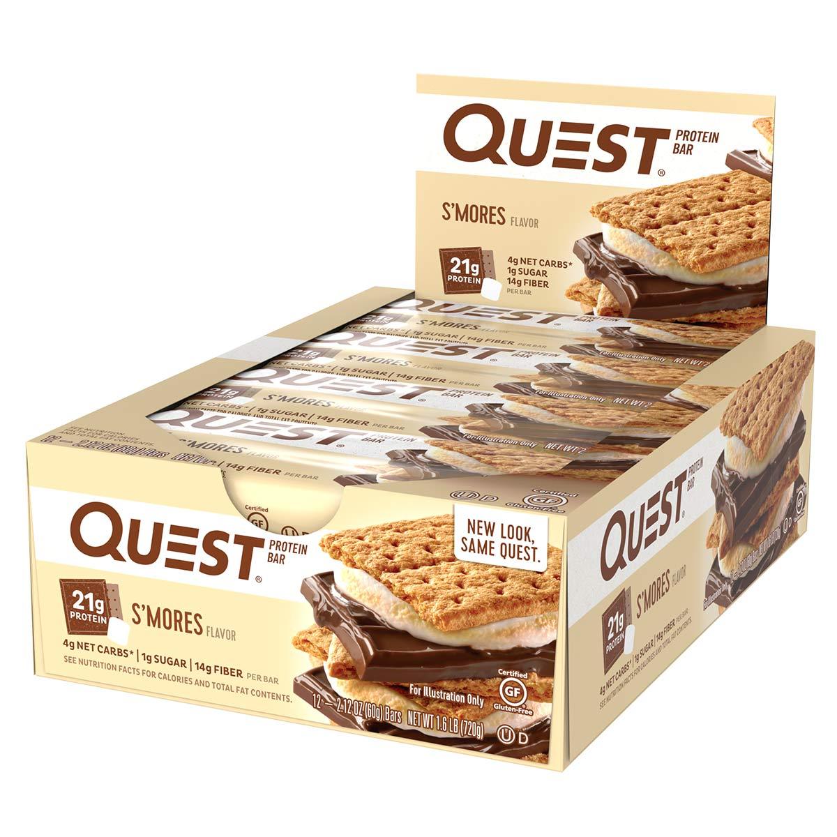 Quest Nutrition Quest Bar Protein Bar 12/Box Top 50 Quest Nutrition S'Mores  (1058690433067)
