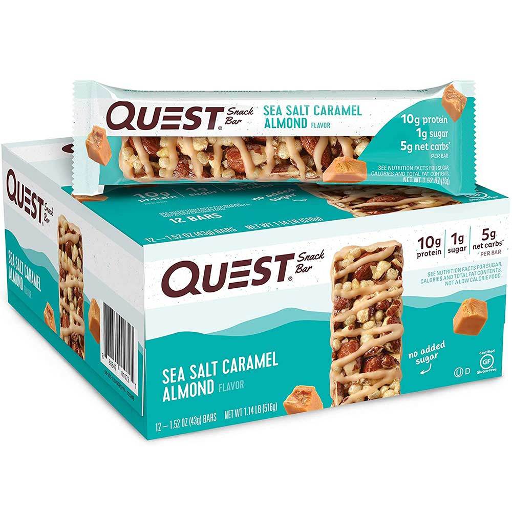 Quest Snack Bar 12/Box Bars Quest Nutrition Sea Salt Caramel Almonds  (4544359137345)