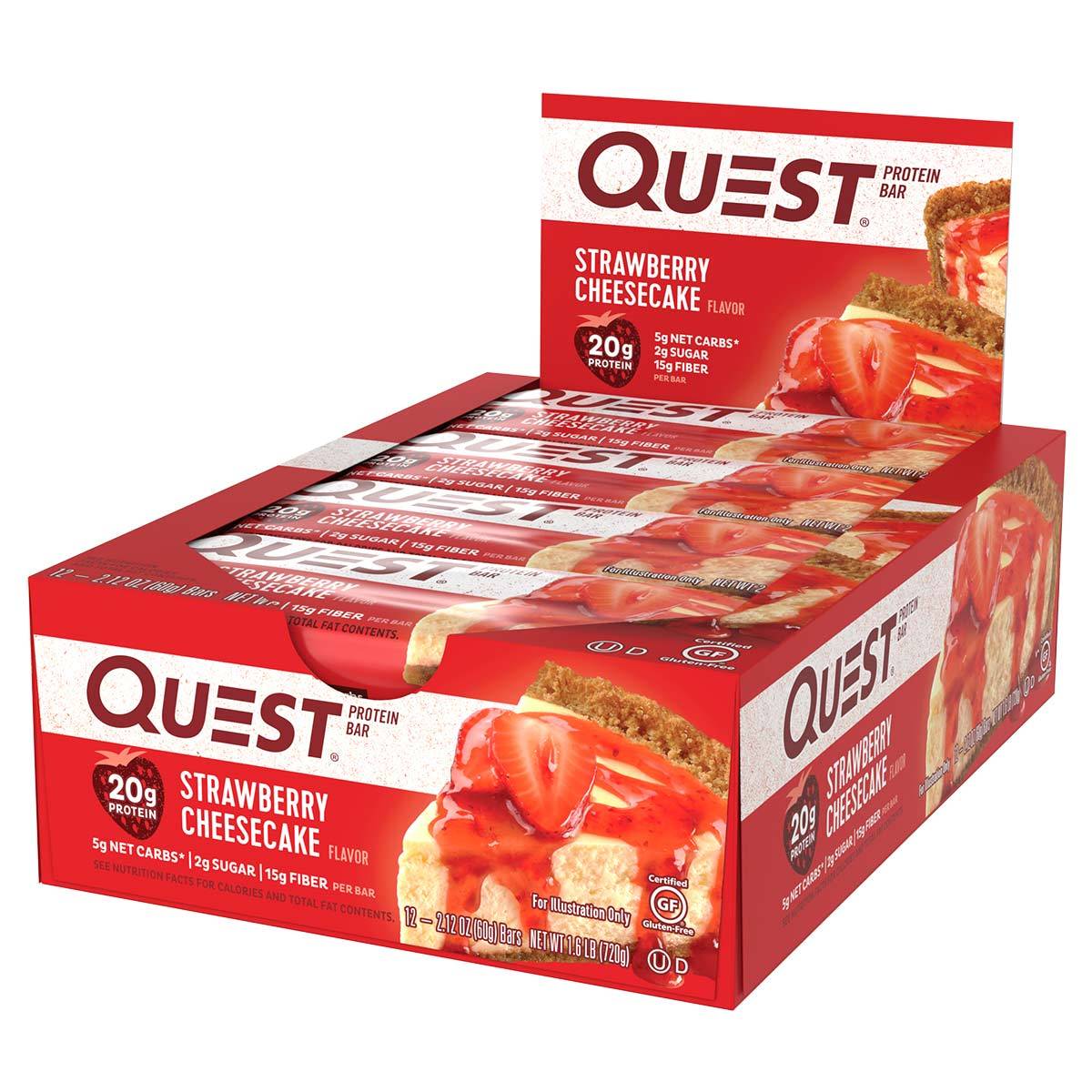 Quest Nutrition Quest Bar Protein Bar 12/Box Top 50 Quest Nutrition Strawberry Cheesecake  (1058690433067)