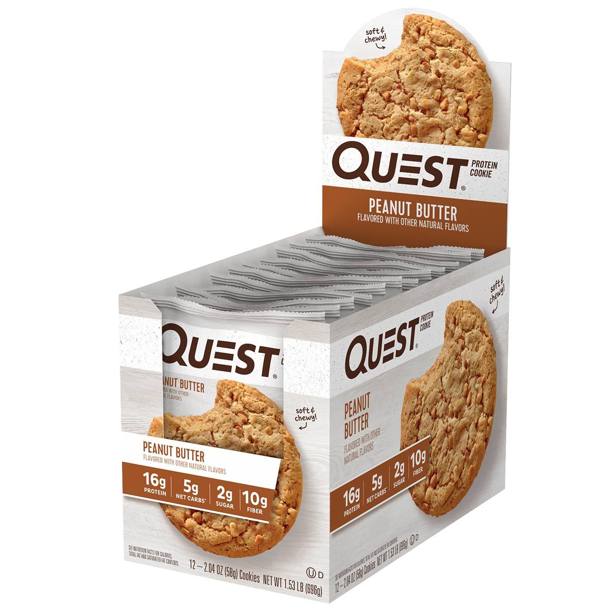 Quest Nutrition Cookies 12/Box Protein Quest Nutrition Peanut Butter Cookie  (1059342975019)