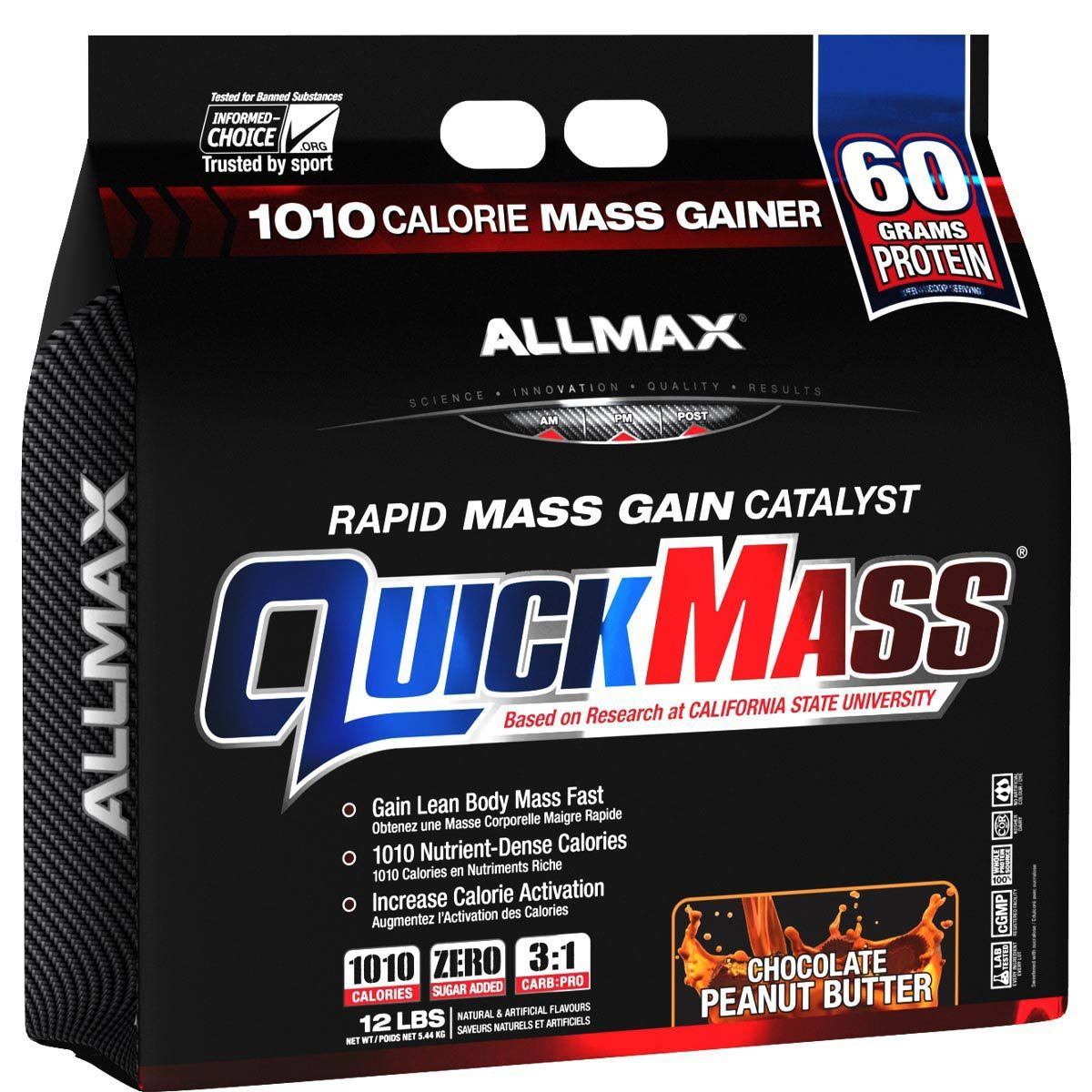 Allmax Nutrition QuickMass Loaded 12 Lbs Protein Allmax Nutrition Chocolate Peanut Butter  (1058610348075)