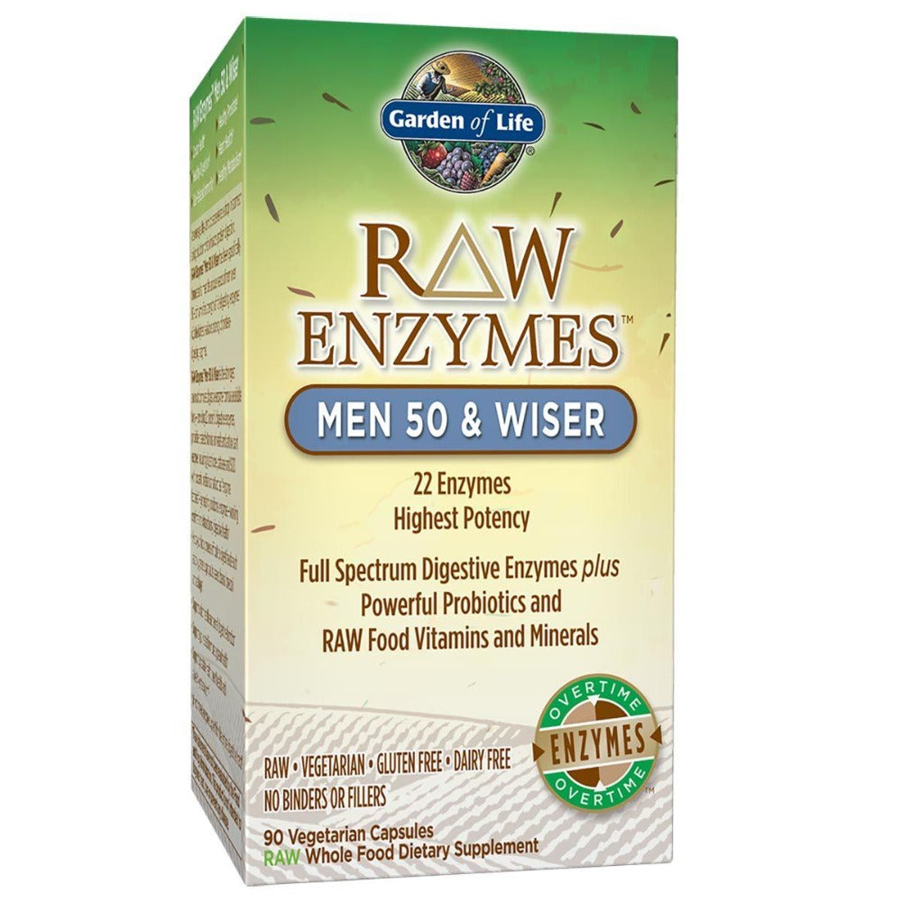 Garden of Life Raw Enzymes Men 50 and Wiser 90 Vege Caps Digestive Health / Probiotics Garden of Life  (1058599010347)