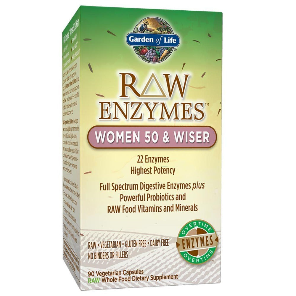 Garden of Life Raw Enzymes Women 50 and Wiser 90 Vege Caps Digestive Health / Probiotics Garden of Life  (1058599239723)