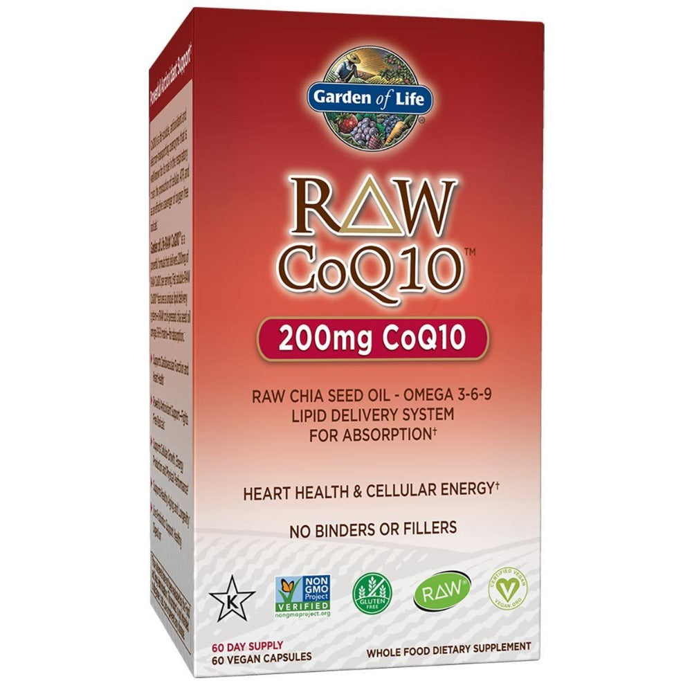 Garden of Life Raw CoQ10 200mg 60 Vege Caps Antioxidants / CoQ-10 Garden of Life  (1058669887531)