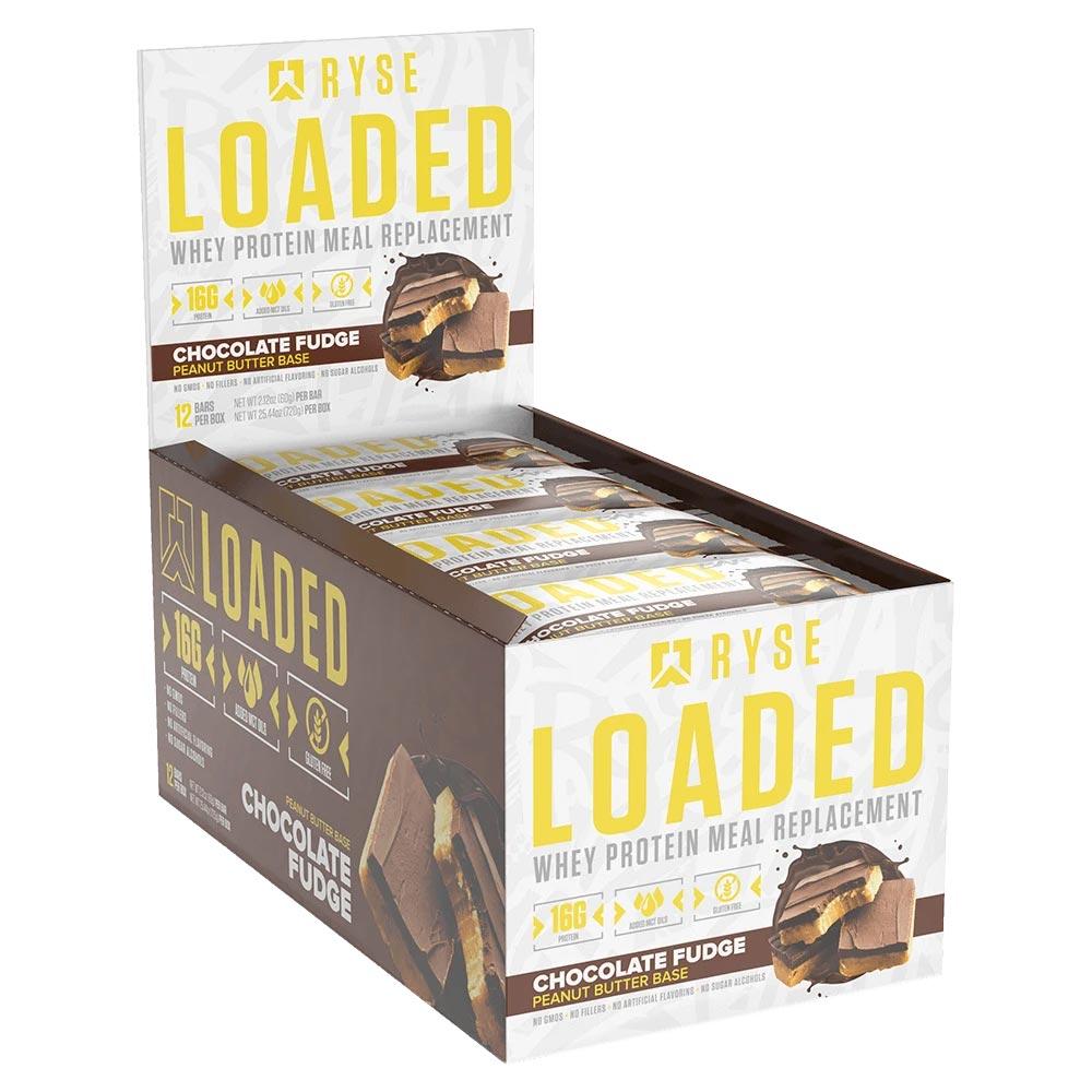 Ryse Supplements Loaded Protein Bar 12/Box Bars Ryse Supplements Chocolate Fudge  (4544210927681)