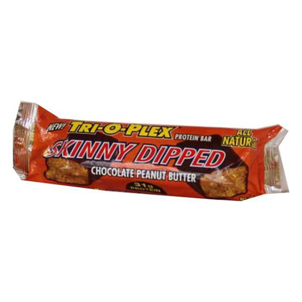 Chef Jay's Tri-O-Plex Skinny Dipped Bar Chocolate Peanut Butter 12 - 3.5oz (100g) Bars Protein Chef Jay's  (1058914205739)