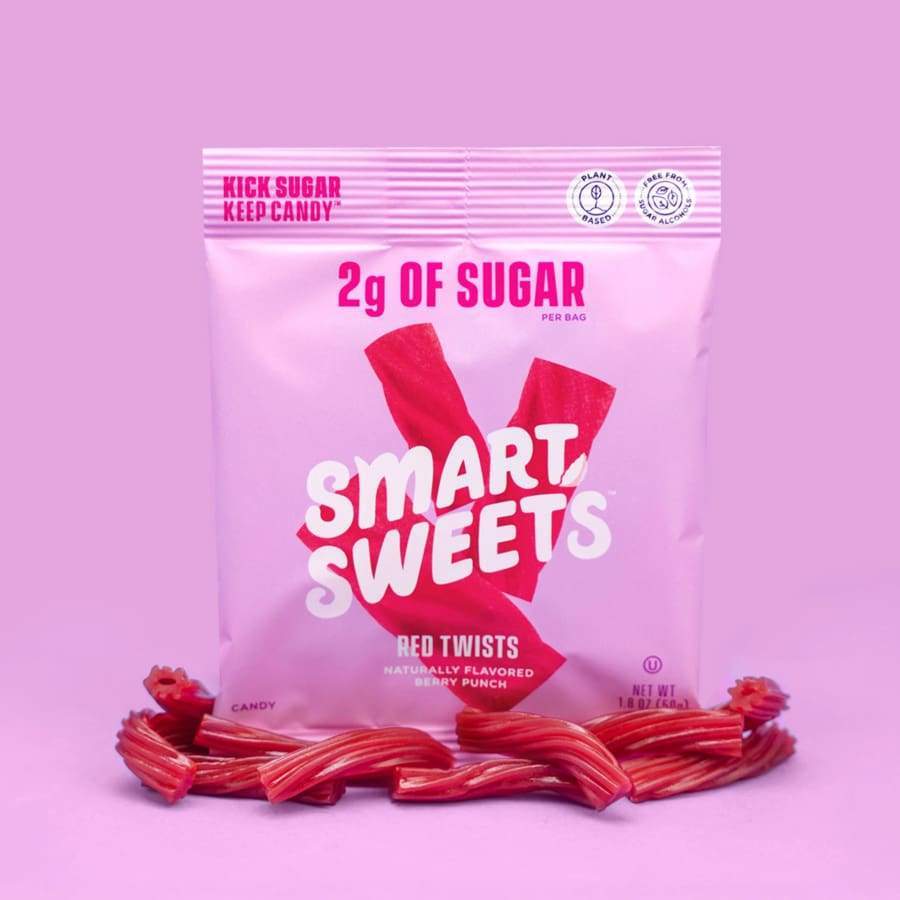 Single Bag Smart Sweets Red Twists 2 Grams of Sugar Foods & - Juices Smart Sweets 