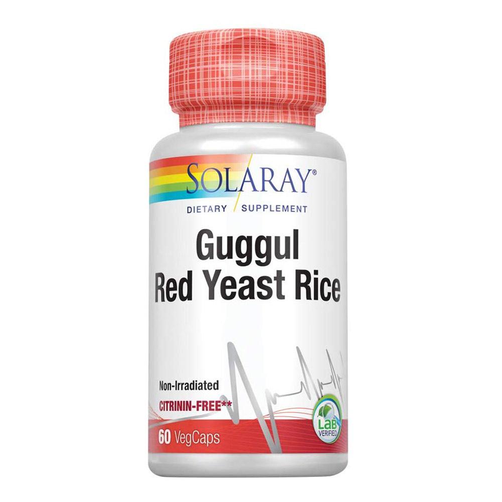 Solaray Guggul and Red Yeast Rice 60 Caps Herbs Solaray  (1057891090475)