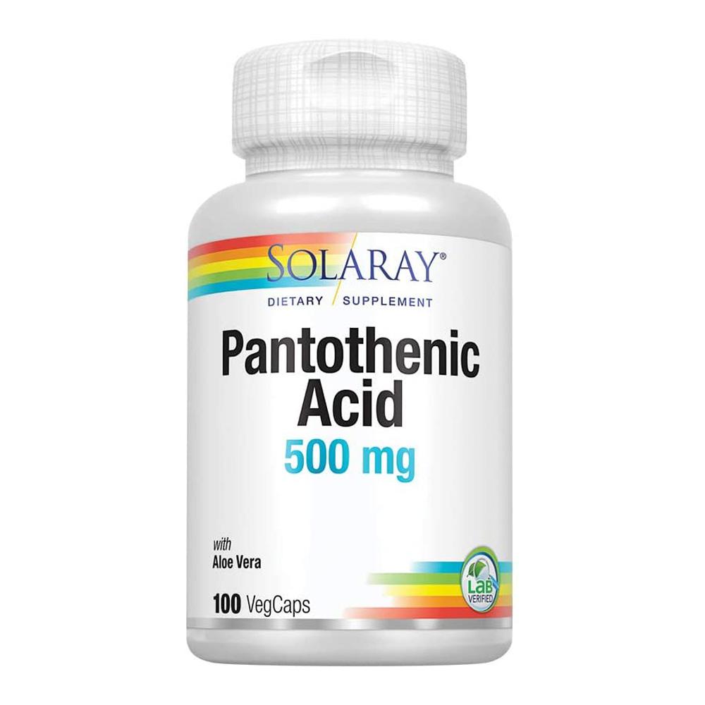Solaray Pantothenic Acid 500mg 100 Caps Vitamins Solaray  (1057964261419)
