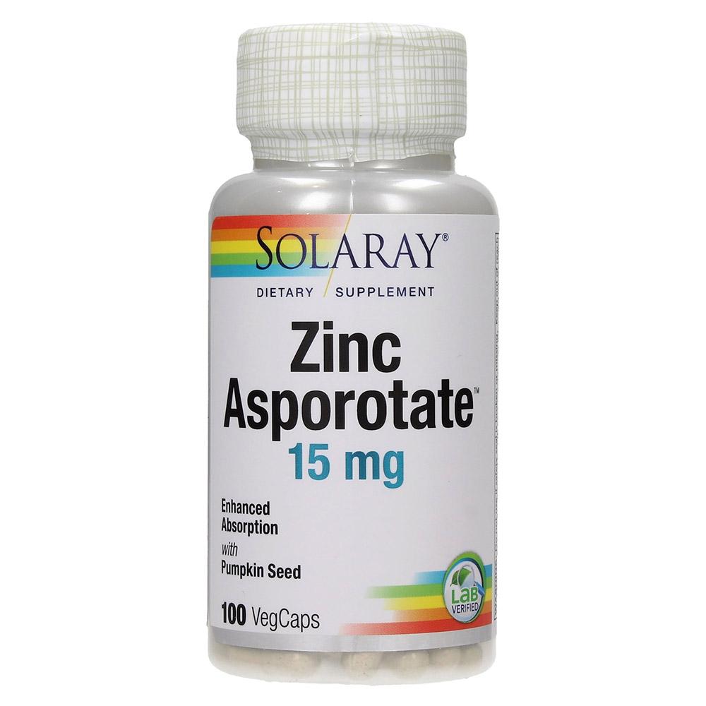 Solaray Zinc Asporotate 15mg 100vc Vitamins & Minerals Solaray  (4522263609409)