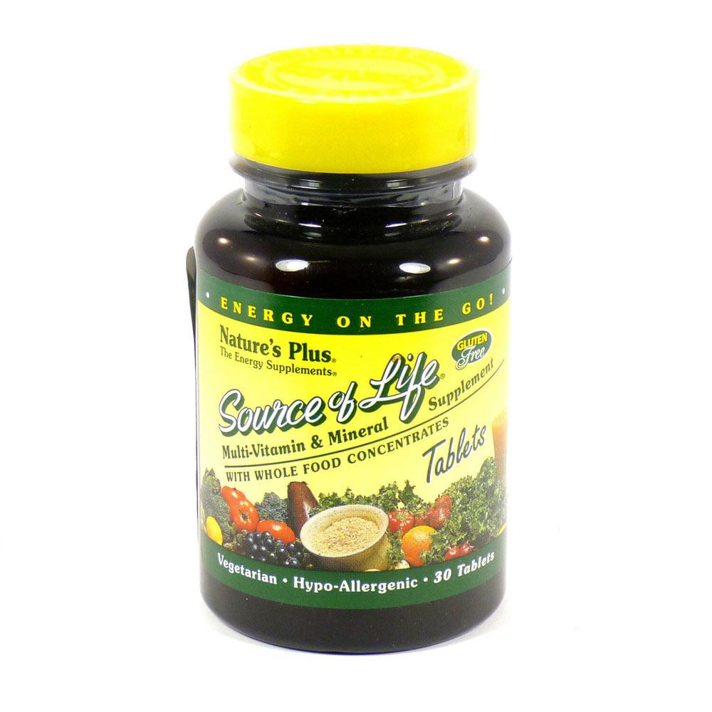 Nature's Plus Source of Life 30 Tablets | Multi-Vitamin & Mineral Multi Vitamins Nature's Plus  (1797597659179)