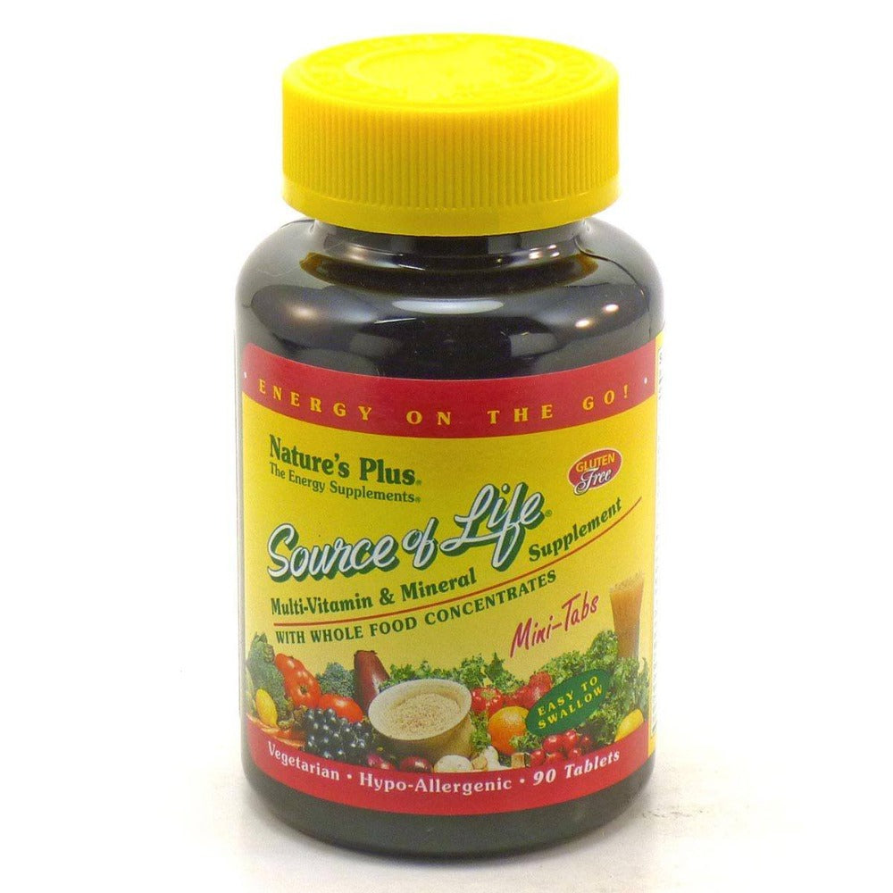 Nature's Plus Source of Life Multi Vitamin and Mineral Mini-Tabs 90 Tabs Vitamins Nature's Plus  (1057910718507)