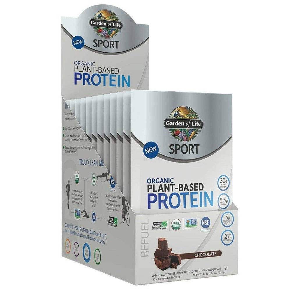 Garden Of Life Sport Organic Plant-Based Protein 12 Count Protein Powders Garden of Life Chocolate  (1441967734827)