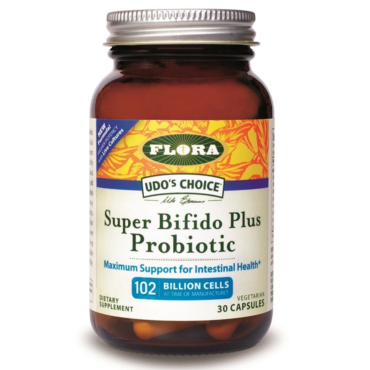 Flora (Udo's Choice) Super Bifido Plus Probiotic 30 Vege Caps Digestive Health / Probiotics Flora (Udo's Choice)  (1058305212459)