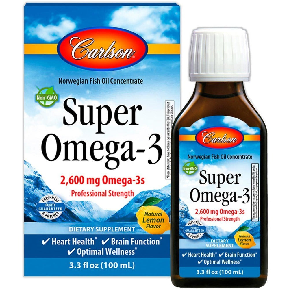 Carlson Labs SUPER OMEGA-3 Lemon 100 ML Omega Fatty Acids / EFAs Carlson  (1059302113323)