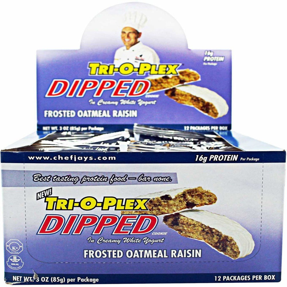 Chef Jay's Tri-O-Plex Dipped Cookies Frosted Oatmeal Raisin 12 - 3 oz. (85g) Protein Chef Jay's  (1058914402347)