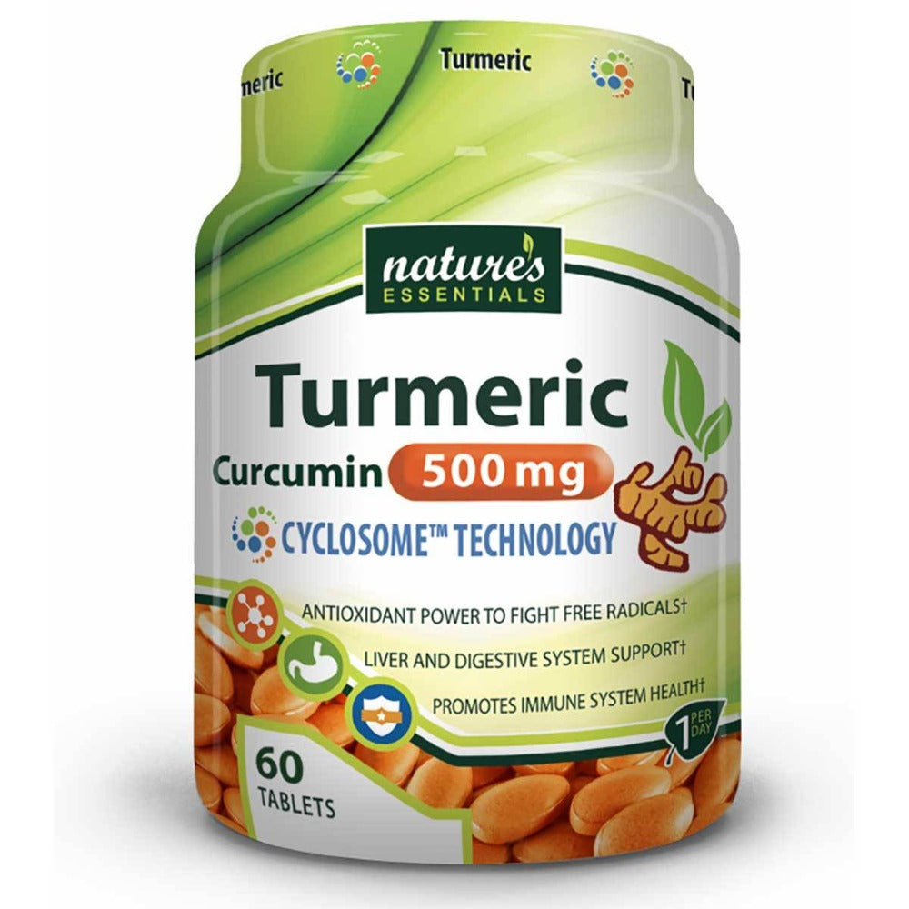 Nature's Essentials Turmeric 500mg 60 Tablets Antioxidants / CoQ-10 Nature's Essentials  (1059295068203)