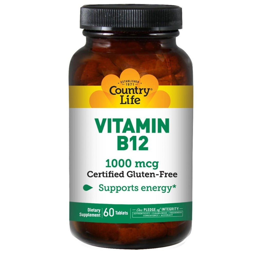 Country Life Vitamin B-12 1000mcg 60 Tabs Vitamins Country Life  (1057874214955)