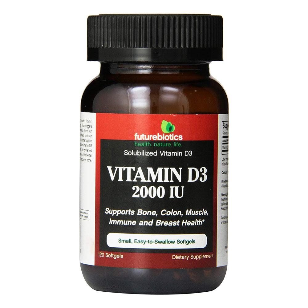 Futurebiotics Vitamin D-3 2000IU 120 Softgels | Bone & Colon Health Vitamins & Minerals Futurebiotics  (1770921197611)