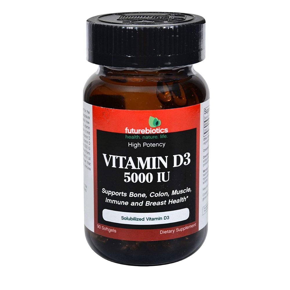Futurebiotics Vitamin D-3 5000IU 90 Softgels | Bone & Colon Health Vitamins & Minerals Futurebiotics  (1770921230379)