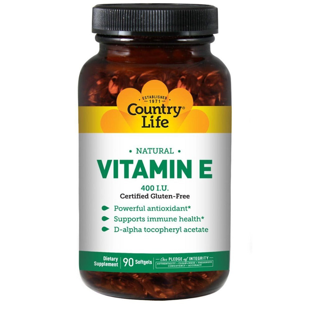 Country Life Natural Vitamin E 400 IU 90 Soft Gels Vitamins Country Life  (1057977729067)